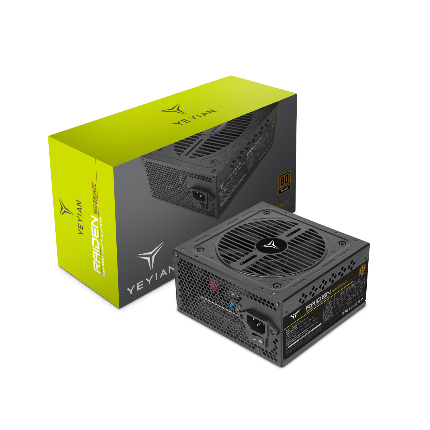 Yeyian Power Supply Raiden 650W 80 Plus Bronze Non-Modular - SKU YFB-65000-01