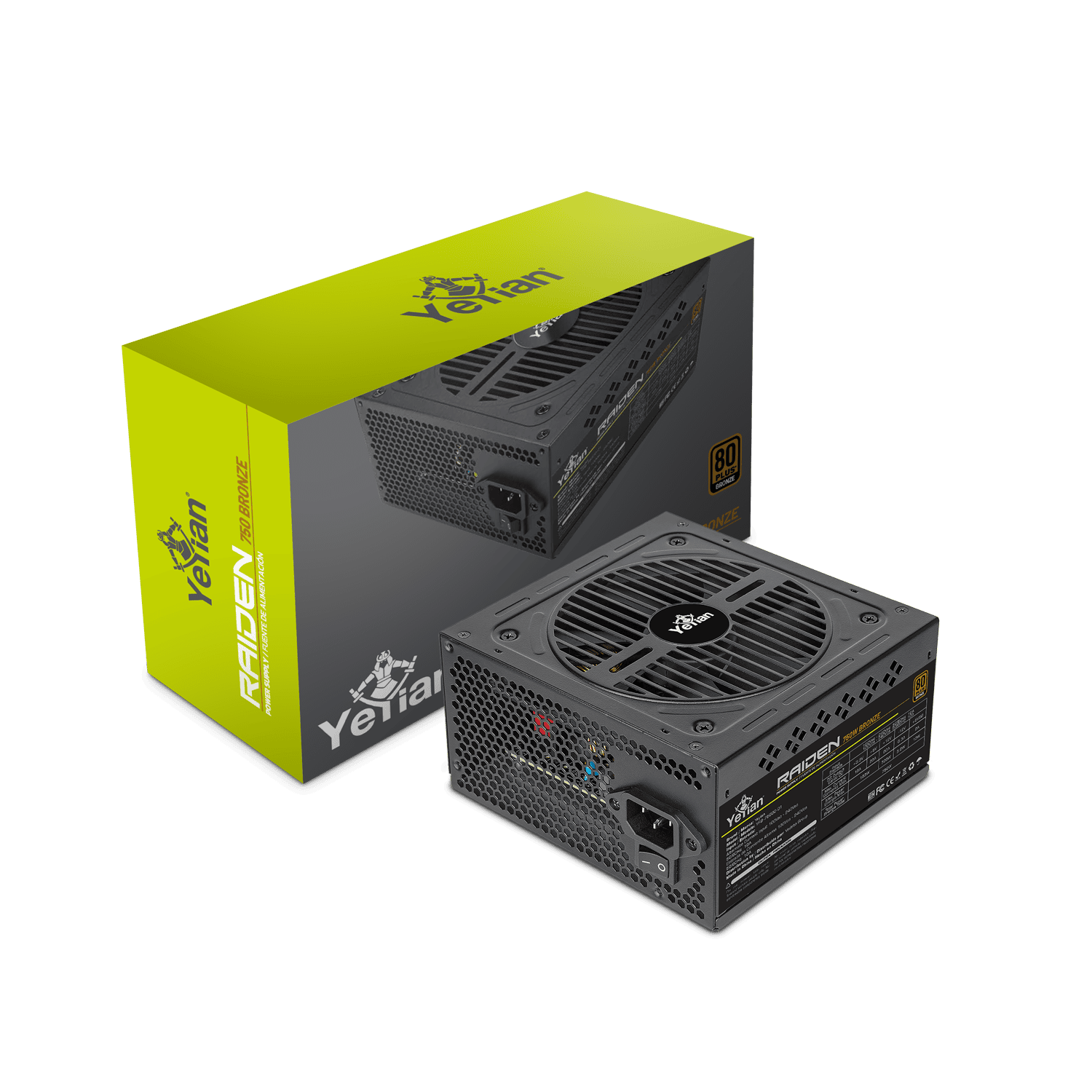 Yeyian Power Supply Raiden 750W 80 Plus Bronze ATX 2.0 Non-Modular - SKU YFB-75000-01