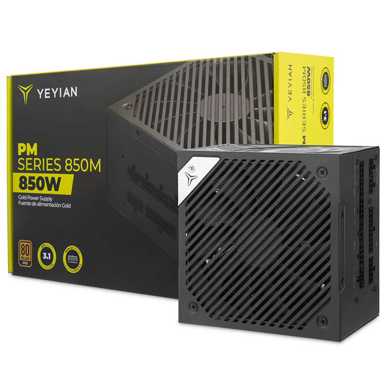 Yeyian Power Supply PM Series 850M, 850W 80 Plus Gold, ATX 3.1 - Model: YFG-8503M-P1