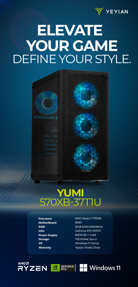Yeyian Yumi 24F0B-36T1U - Intel Core i5 12400F - 16GB DDR4 - Nvidia RTX 3060 Ti - SKU: YPI-YU24F0B-36T1U
