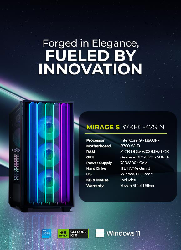Yeyian Yumi 24F0B-36T1U - Intel Core i5 12400F - 16GB DDR4 - Nvidia RTX 3060 Ti - SKU: YPI-YU24F0B-36T1U