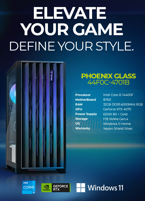 Yeyian Yumi 24F0B-36T1U - Intel Core i5 12400F - 16GB DDR4 - Nvidia RTX 3060 Ti - SKU: YPI-YU24F0B-36T1U