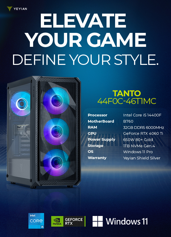Yeyian Yumi 24F0B-36T1U - Intel Core i5 12400F - 16GB DDR4 - Nvidia RTX 3060 Ti - SKU: YPI-YU24F0B-36T1U