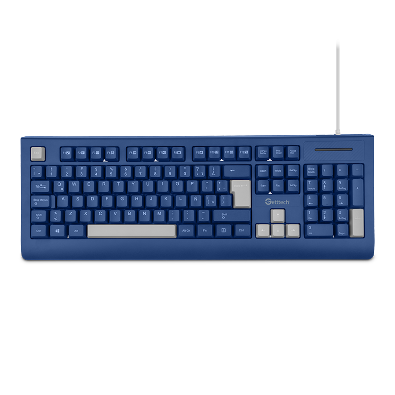 Getttech Teclado Colorful, Alámbrico, USB-A, Azul - Modelo: GGK-ESMWR-02-BL