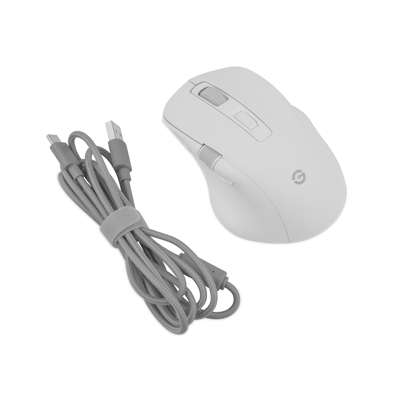 Getttech Mouse Gamer Inalámbrico Ergonómico Ajustable de 6400 DPI en Blanco - Modelo: GGM-RGBTR-01-WH