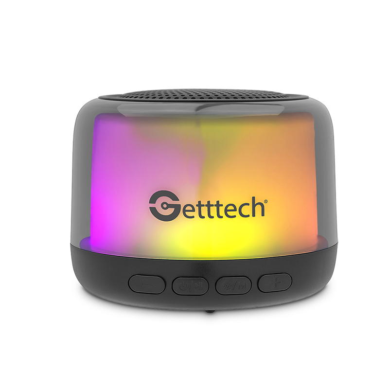 Getttech Mini Bocina TWS RGB, Inalámbrica, Bluetooth 5.3, USB-C - Modelo: GUS-ETRBT-01