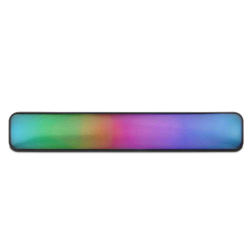Getttech Barra de Sonido RGB, Inalámbrica, Bluetooth 5.0, USB-C/USB-A/SD Card/3.5mm con Micrófono - Modelo: GUS-MSRBT-01