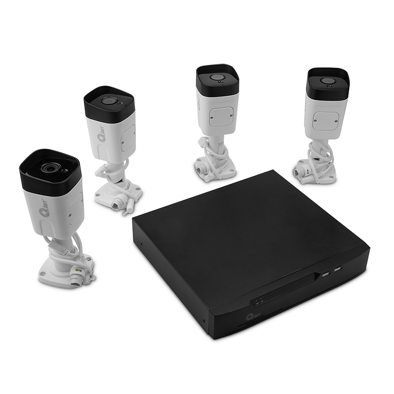 Qian Kit de Videovigilancia N0854 con 4 Cámaras CCTV Bullet de 5MP y 8 canales - SKU: QET-N0854