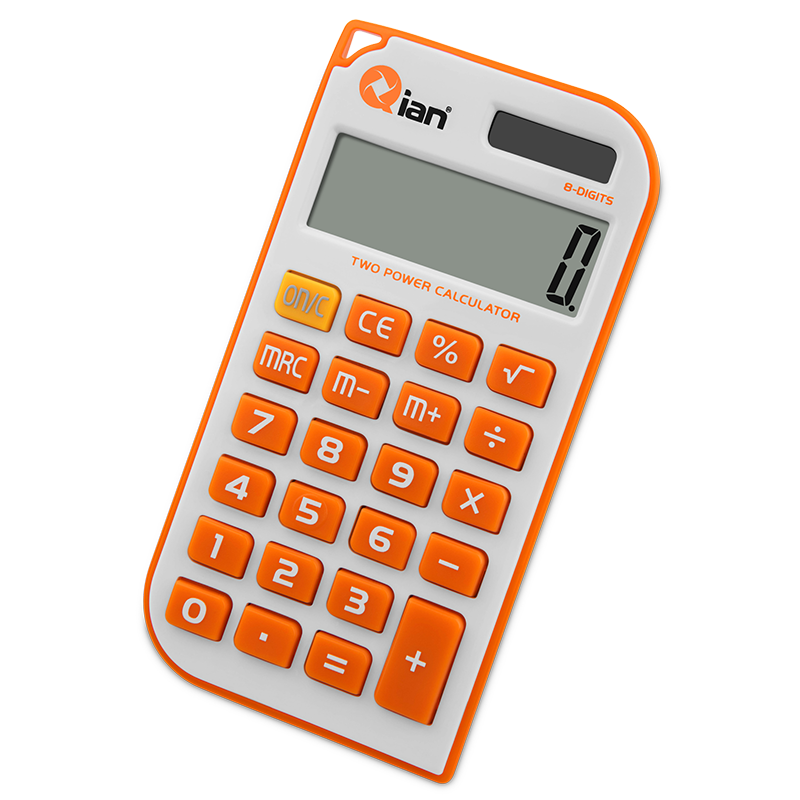 Qian Calculadora de Mano, Naranja/Blanco - Modelo: QYD-164EC-01
