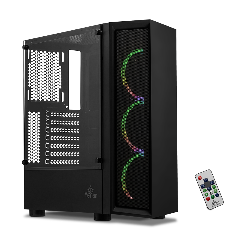 Yeyian Gabinete Gamer Ventle Master, Media Torre, ATX/Micro-ATX, 3 Ventiladores Instalados, Negro - Modelo: YCH-ATAB-01BK