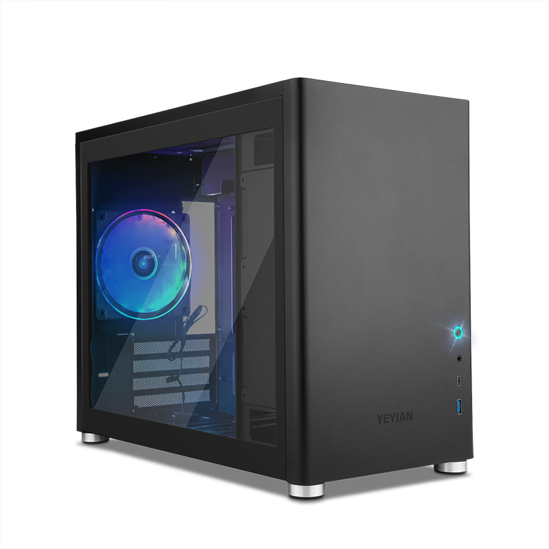 Yeyian Gabinete Gamer Hussar, Mini Torre, Micro-ATX/Mini-ITX, 1 Ventilador Instalado, Negro - Modelo: YCM-ATXAW-01