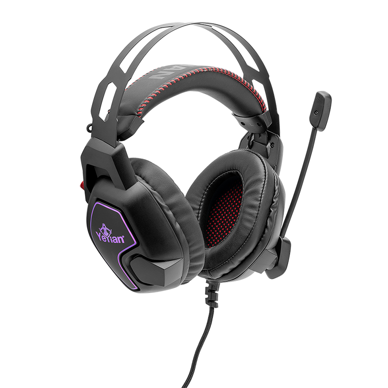 Yeyian Headset Gamer Vicious Serie 3000, Alámbrico, USB-A/3.5 mm, RGB, Control de Volúmen Ajustable, Negro - Modelo: YDV-33403