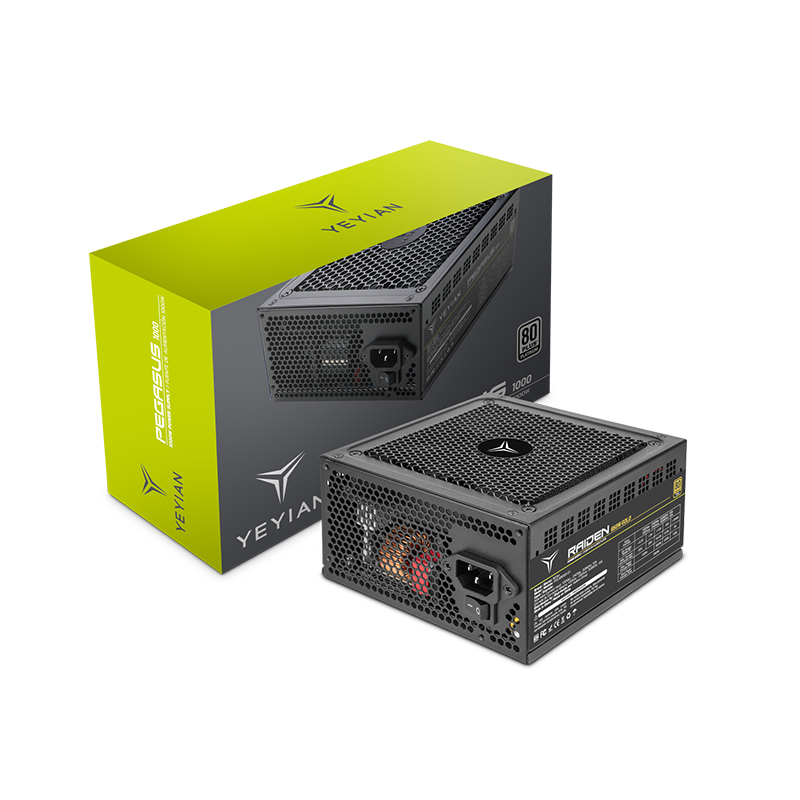 Yeyian Fuente de Poder Pegasus 80 Platino, 1000W, PCI-E Gen 5, ATX 3.0, Modular - Modelo: YFP-1K031-01