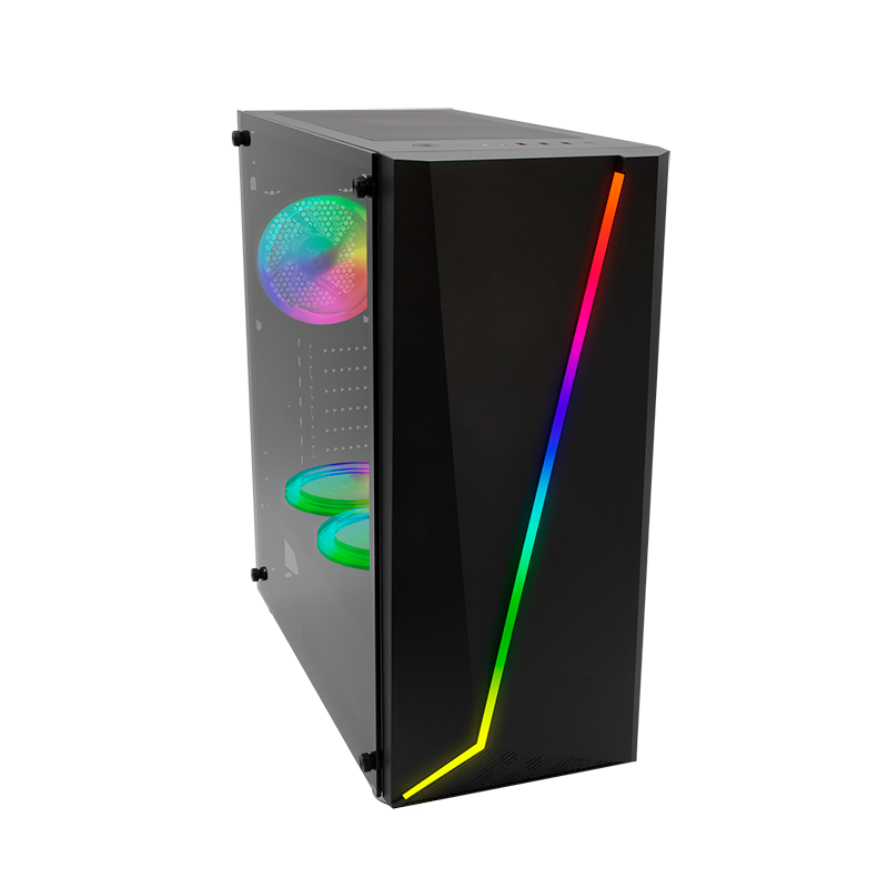 Yeyian Gabinete Gamer Armageddon Serie 2200, Torre, ATX/EATX/Micro-ATX/Mini-ITX, 3 Ventiladores Instalados, Negro - Modelo: YGA-68809