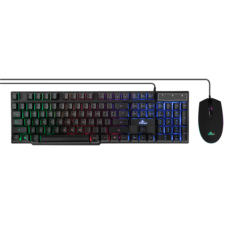 Yeyian Kit de Teclado y Mouse Gamer Phoenix Serie 2001, RGB - Modelo: YKP-20705
