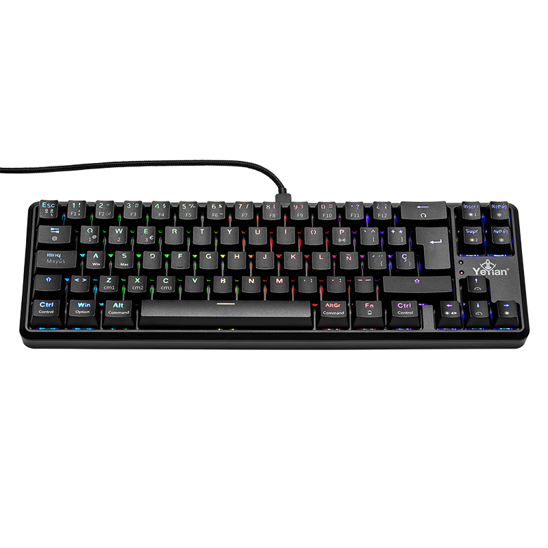 Yeyian TKL Teclado Gamer Akil Serie 3500, Mecánico, RGB, Switch Azul - Modelo: YTM-28210B